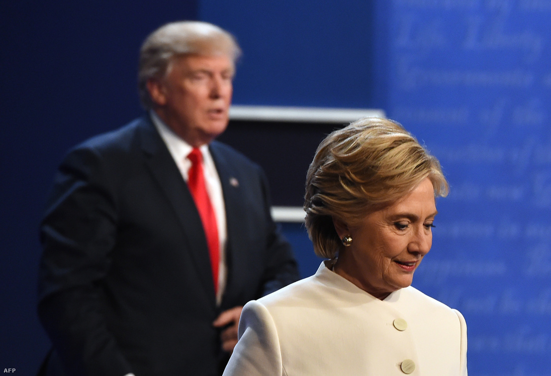 Trump és Clinton Las Vegasban, 2016. október 19-én, egy nyilvános vitán