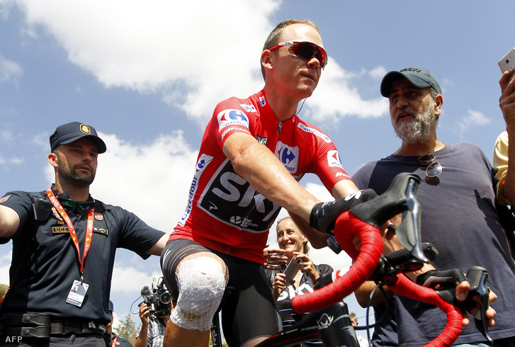 Chris Froome az idei Vuelta a Espana 13. szakaszának rajtja előtt