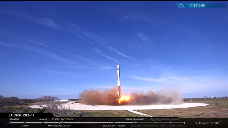 A Falcon 9 első fokozata sikeresen landolt