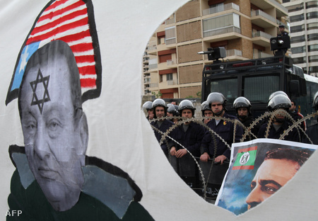 Mubarak-ellenes tüntetés Bejrútban január 29-én, szombaton - egy másik szemszögből