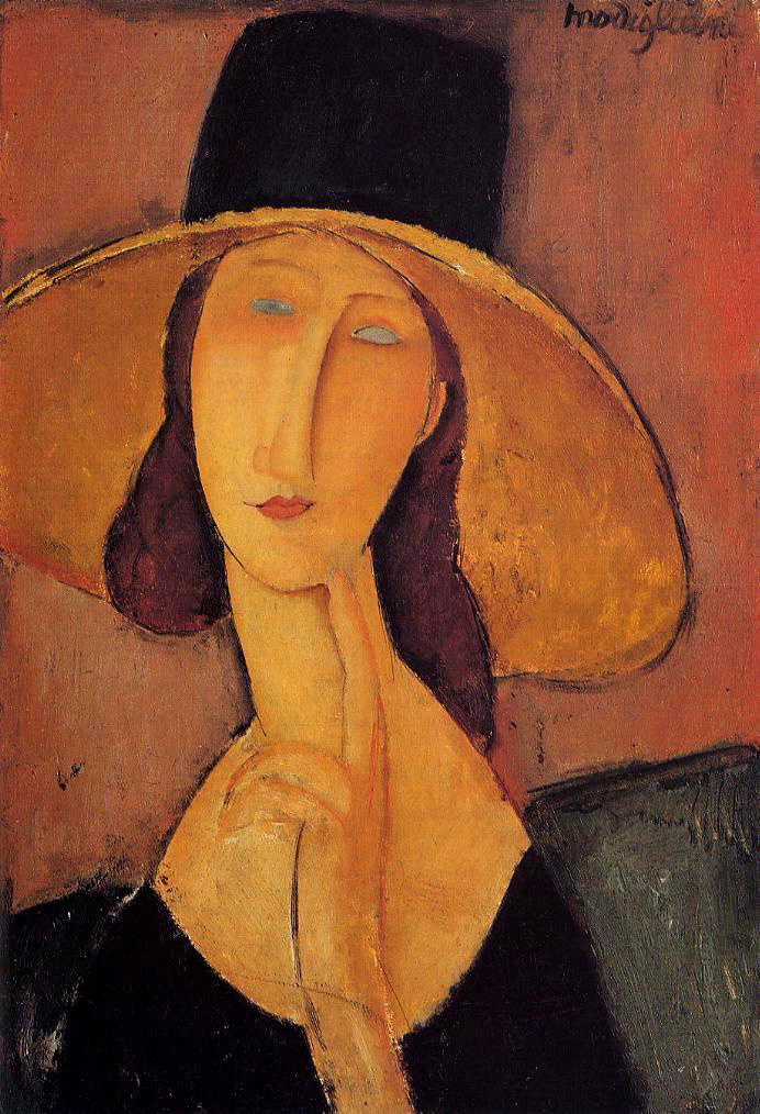 Modigliani: Jean Hebuterne nagy kalapban 1917
