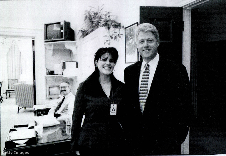 Monica Lewinsky és Bill Clinton a Fehér Házban