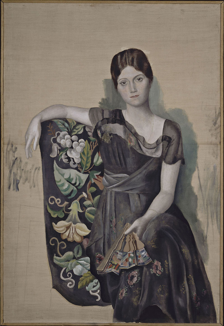 Pablo Picasso festménye Olgáról - Olga karosszékben, 1917.