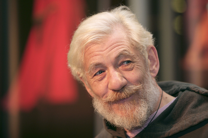 Sir Ian McKellen a The Royal Shakespeare Company Lear király bemutatóját követő partin, 2007-ben Aucklandben