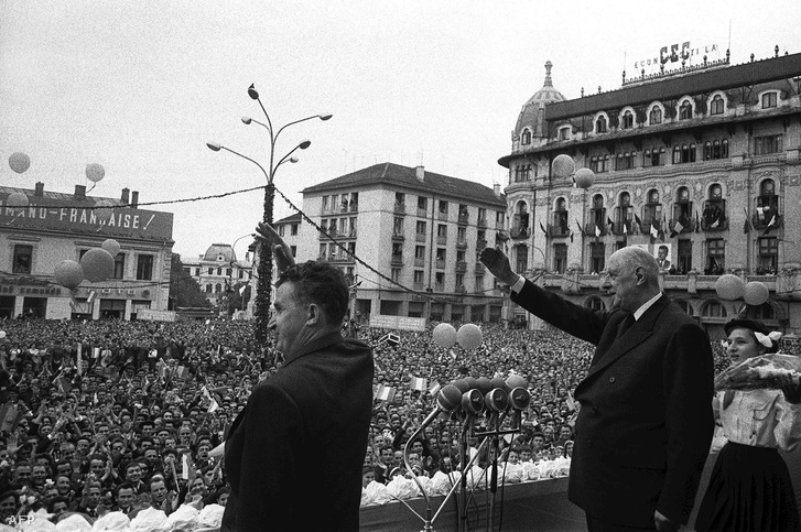 Ceaușescu és De Gaulle Craiovában 1968-ban