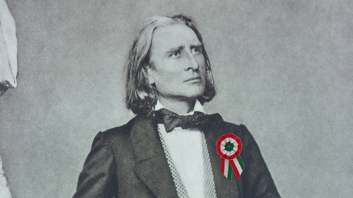 Liszt Ferenc kokárdával