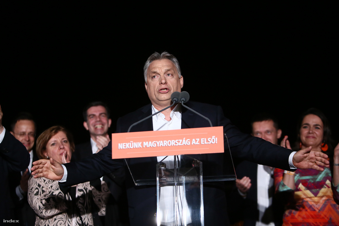 Orbán Viktor, a Fidesz eredményváró rendezvényén