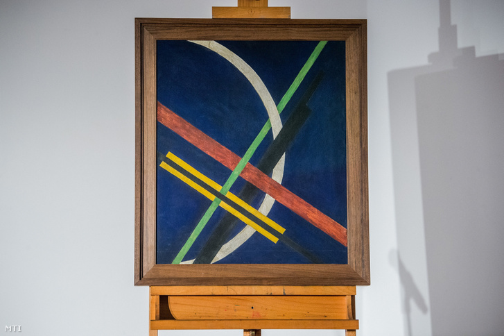 Moholy-Nagy László: Architektúra I / Konstrukció kék alapon (1922)