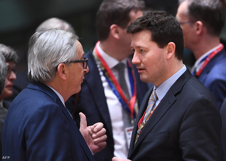 Jean-Claude Juncker és Martin Selmayr Brüsszelben 2018. március 22-én