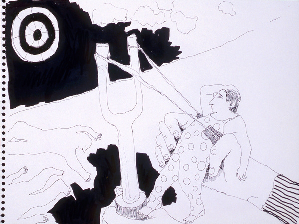 Mindy Alper egy névtelen, 2006-os rajza (forrás: Rosamund Felsen Gallery)