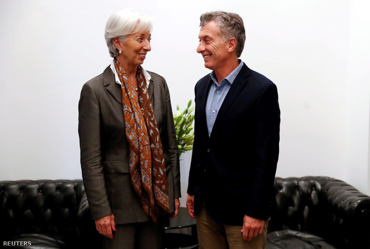 Christine Lagarde és Mauricio Macri Buenos Airesben 2018. március 16-án