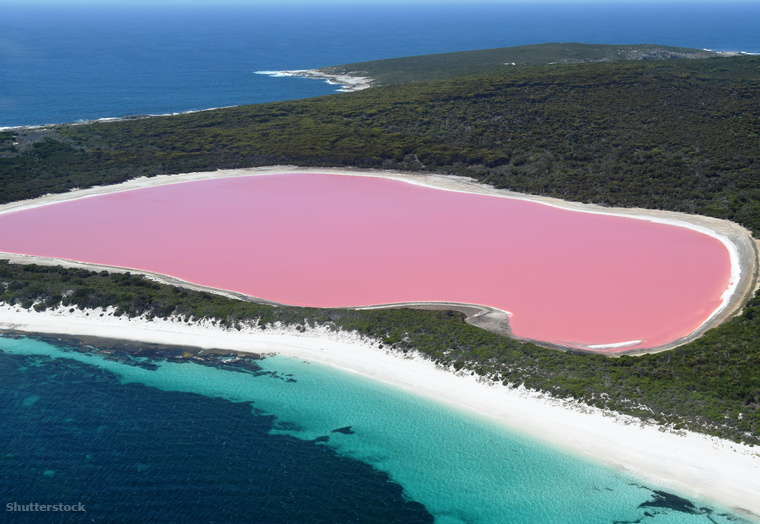 Az ausztrál Hiller-tó rózsaszín vize miatt tett szert hírnévre