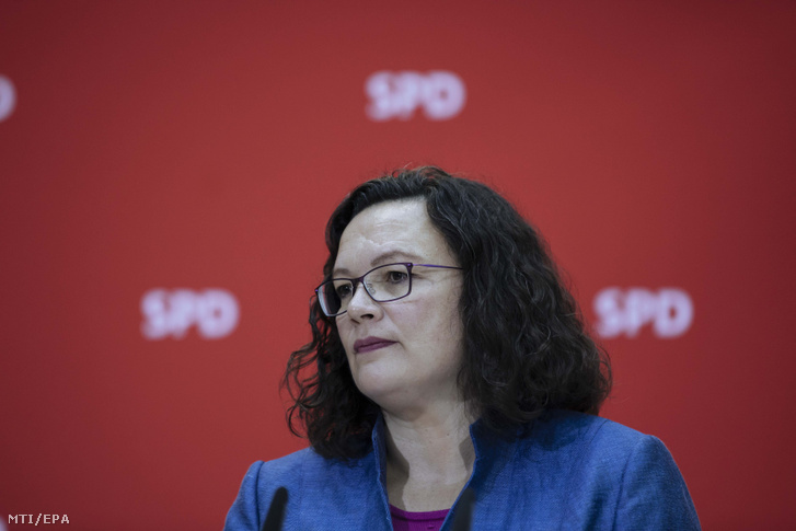 Andrea Nahles a Német Szociáldemokrata Párt (SPD) elnök-frakcióvezetõje