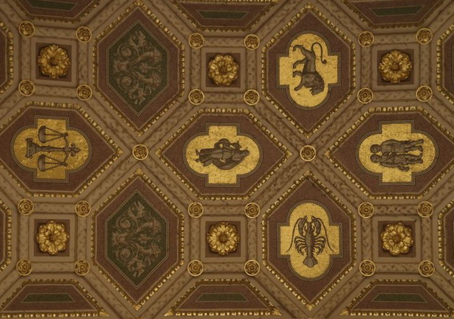 5 zodiákus jel szimbóluma a budapesti Szent István Bazilika mennyezetén