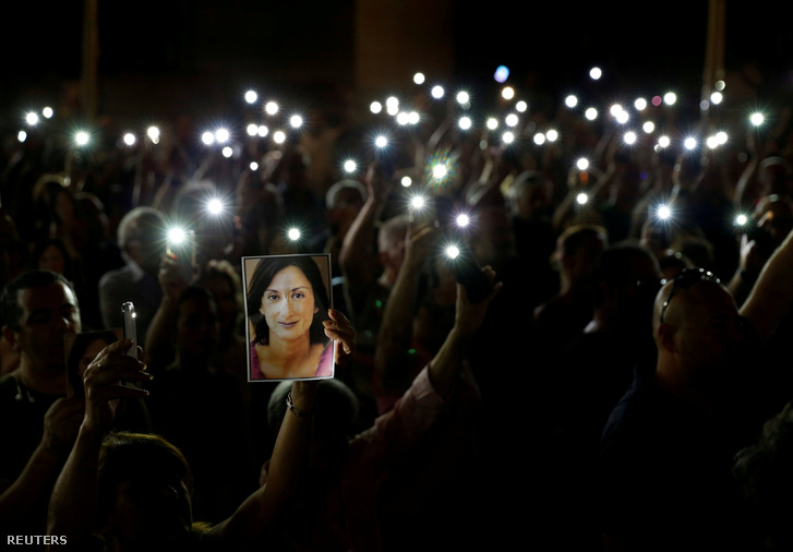 Daphne Caruana Galizia újságírónőre emlékeztek 11 hónappal a meggyilkolása után, 2018. szeptember 16-án Vallettában