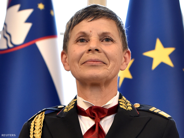 Alenka Ermenc vezérőrnagy Ljubjana-ban, a kinevezésén 2018. november 27-én