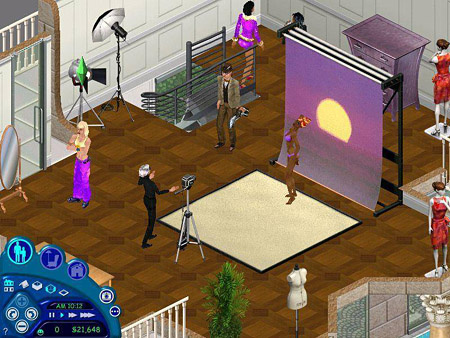 Vidám jelenet a Sims 1-ből (2000)