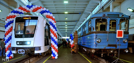 Az Alstom által gyártott új metrókocsi, a Metropolis 2009-es bemutatóján. (Fotó: Illyés Tibor)