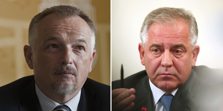 Hernádi Zsolt és Ivo Sanader (fotó: MTI/AFP)