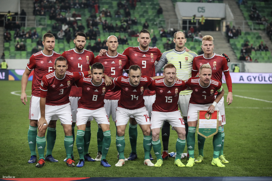 Magyar futball-válogatott a Finnország előtti meccsen 2018. november 18-án, Budapesten