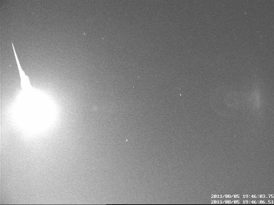 A meteor Becsehely közelébenFotó: Nagykanizsai Amatőrcsillagász Egyesület