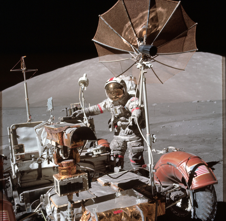 Eugene Cernan, az Apollo-17 parancsnoka (egyben az utolsó ember, aki a Holdon járt)
