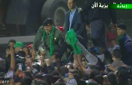 Hamisz Kadhafi márciusban az állami tv-ben