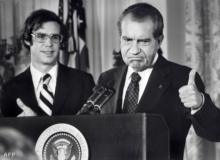 1974. augusztus 9. Richard Nixon búcsúzik a Fehér Ház személyzetétől