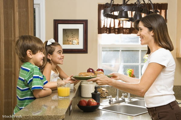 stockfresh 31934 mom-giving-kids-breakfast sizeS