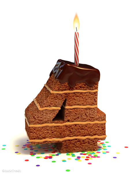 stockfresh 474117 number-four-shaped-birthday-cake sizeM