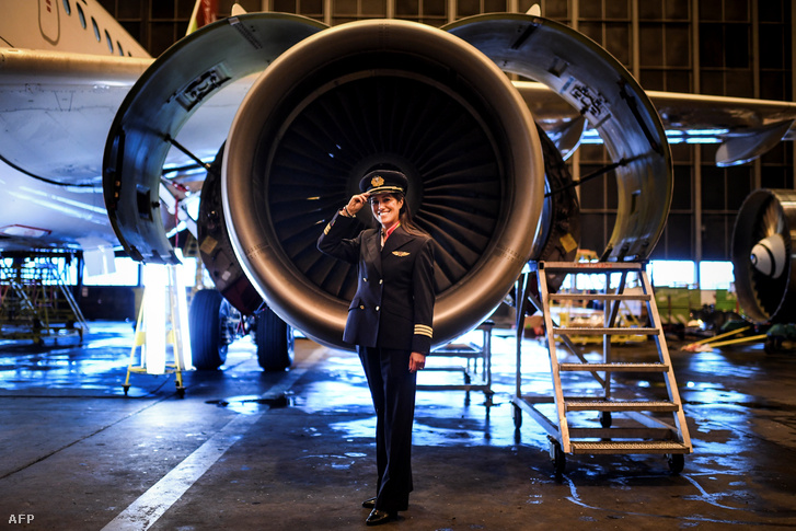 Ana Sousa, a TAP Air Portugal pilótája 11 éve, a kép 2018. február 28-án készült, Lisszabonban