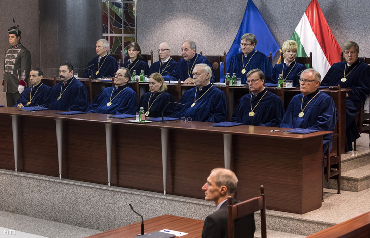 Justices in session at the Constitutional Court of Hungary