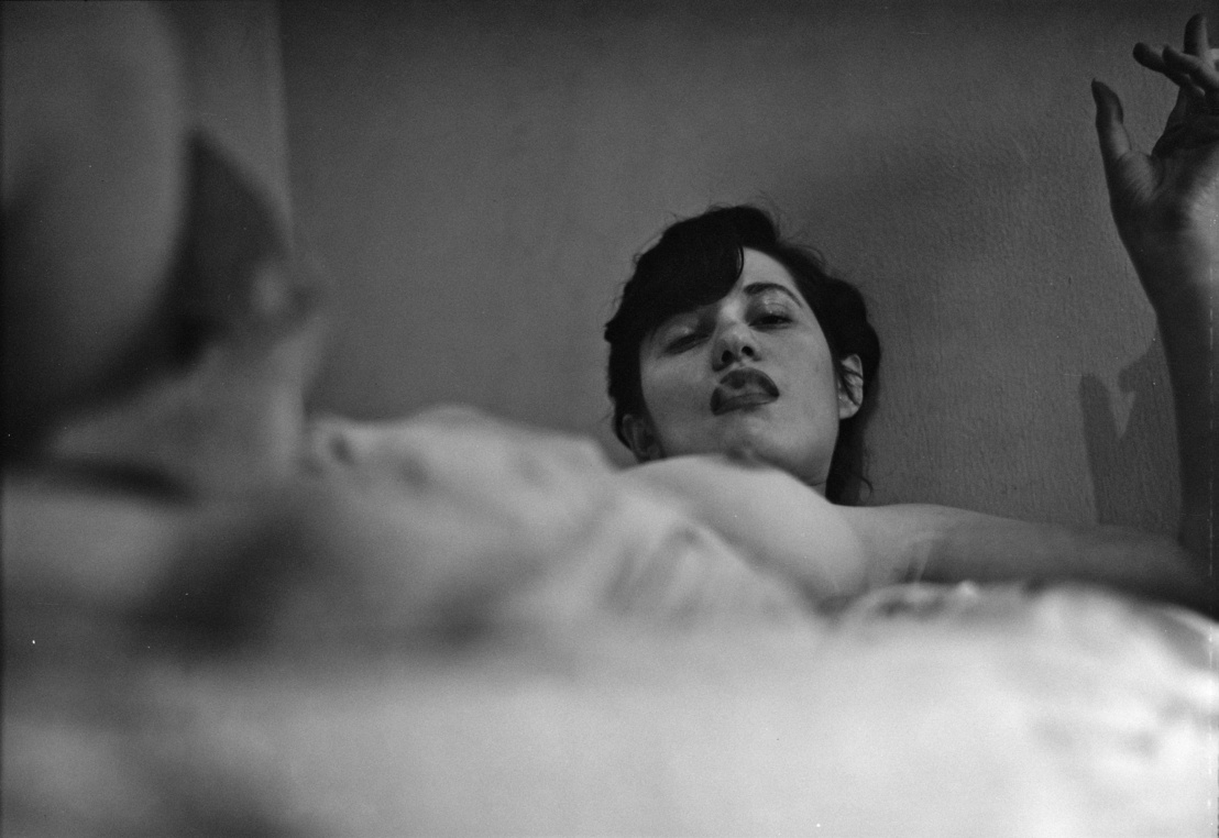 Fay smoking (nude), New York, 1946.