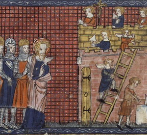 Szent Bálint és tanítványai egy 14. századi kódexillusztráción
