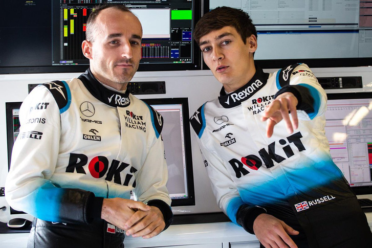 Kubica és újonc williamses csapattársa, George Russell