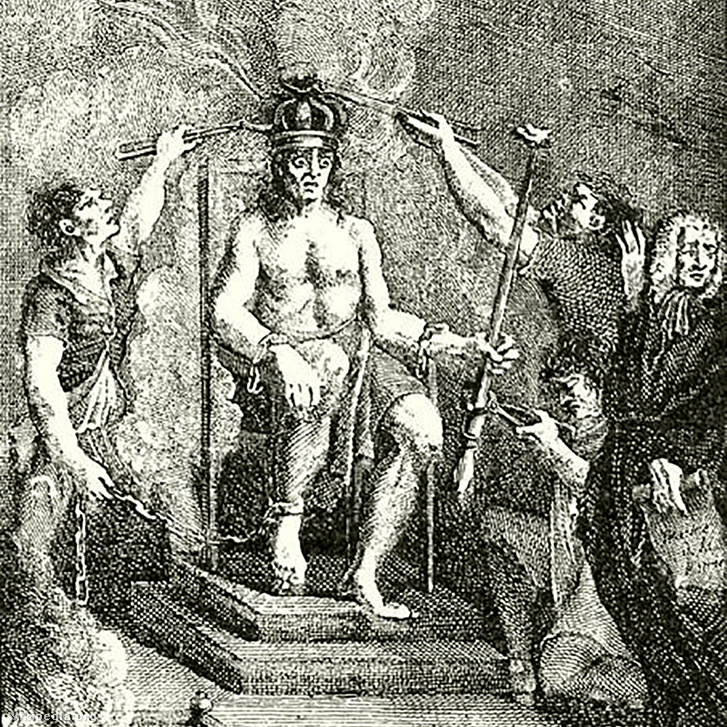 Dózsa György "megkoronázása", azaz kivégzése. Forrás: Townson «Voyage en Hongrie» [Paris 1796.] czímű műve II. kötetében.