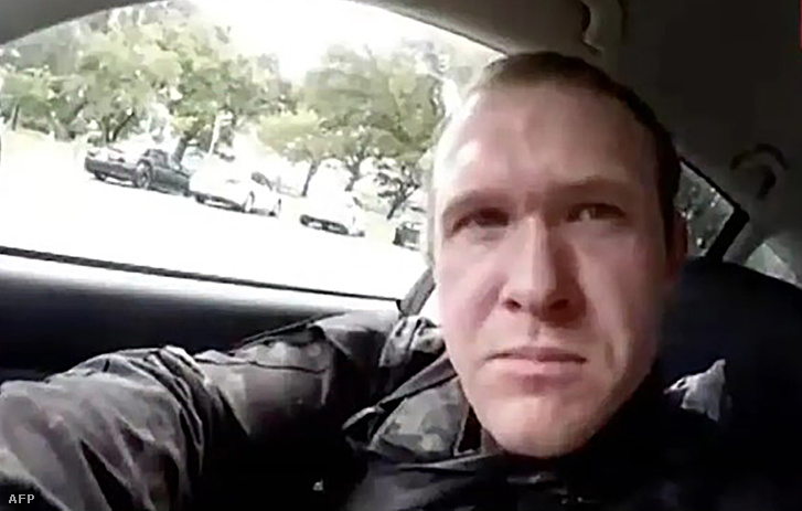 Brenton Tarrant, az Új-zélandon lövöldöző terrorista képe a facebook live videójából 2019. március 15-én