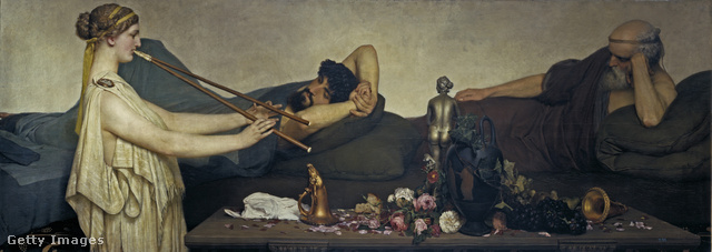 Sir Lawrence Alma-Tadema festménye, a hangszer hasonlít az auloszhoz