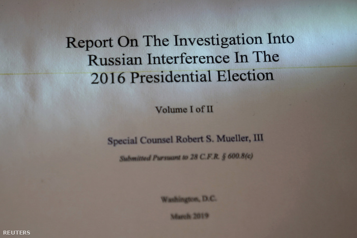 A nyilvánosságra hozott Mueller jelentés borítója