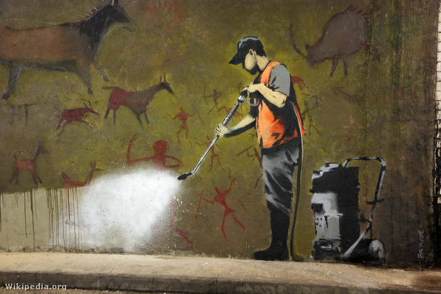 Graffiti eltakarítás Banksy értelmezésében