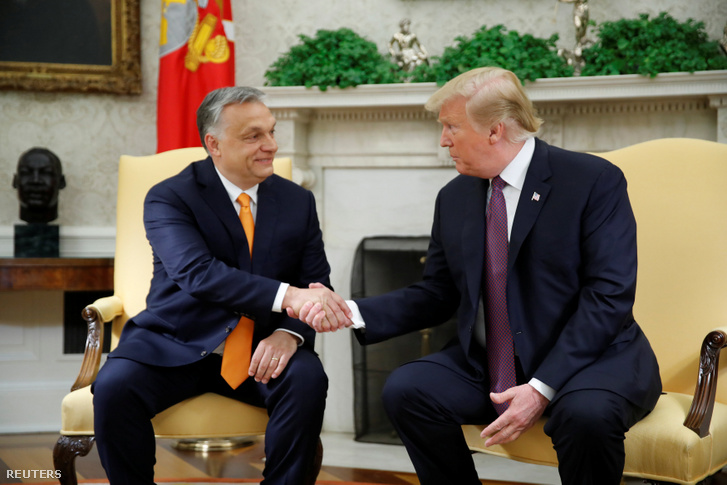 Viktor Orbán and Donald Trump in the White House on 13 May 2019.