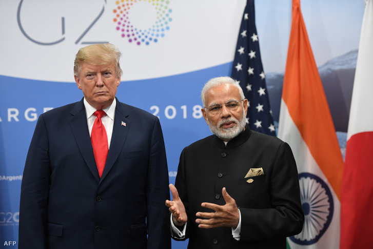Donald Trump és Narendra Modi a Buenos Aires-i G20 találkozón 2018. november 30-án