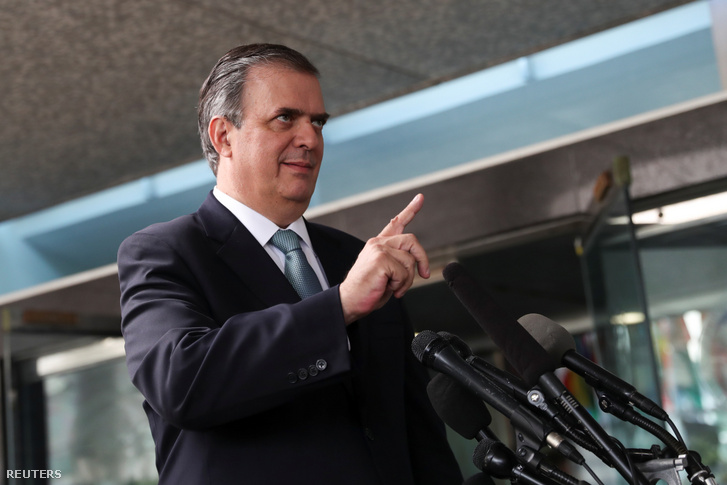 Marcelo Ebrard sajtótájékoztatója az Egyesült Államok és Mexikó közötti megbeszélés után Washingtonban 2019. június 6-án