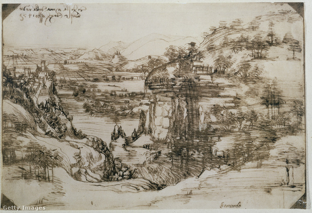 Leonardo da Vinci: Tájkép (8P) (1473)