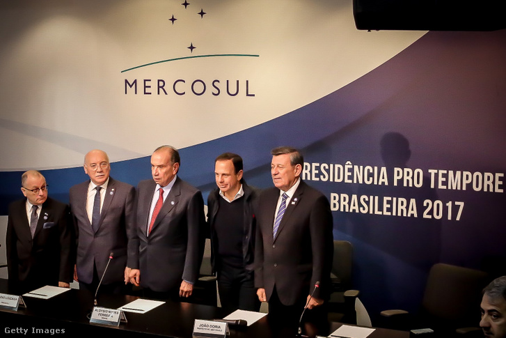 A Mercosur országainak képviselői Brazíliában 2017. augusztus 5-én.