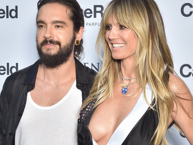 Heidi Klum összeöltözött a vőlegényével, csak a dekotázsa volt szélesebb