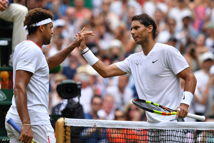 Jo-Wilfried Tsonga és Rafael Nadal Wimbledonban