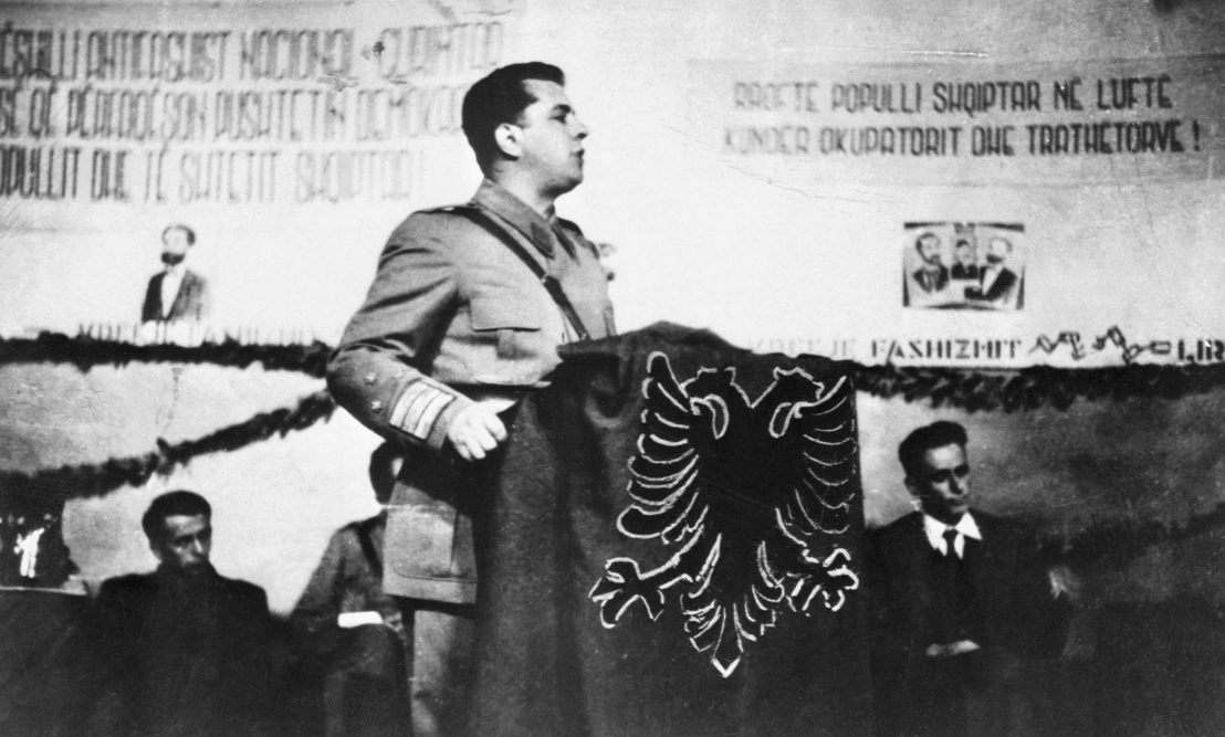 Enver Hodzsa beszédet mond 1946-ban. ( / Getty Images)