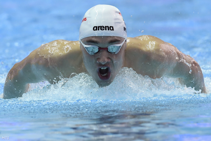 Milák Kristóf a férfi 200 méteres pillangóúszás előfutamában a 18. vizes világbajnokságon a dél-koreai Kvangdzsuban 2019. július 23-án