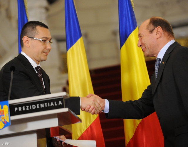Victor Ponta miniszterelnök fogadja Traian Basescu elnök gratulációját